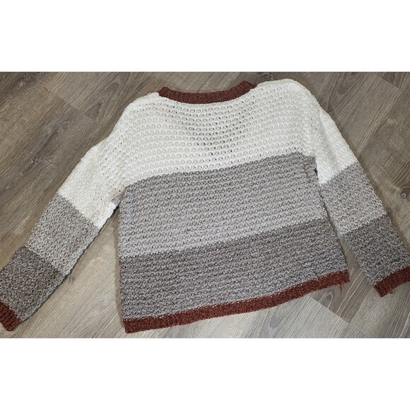 Daytrip Buckle Womens Pullover Knit Sweater‎ Striped Scoop Neck Size M *see pics - Picture 3 of 7